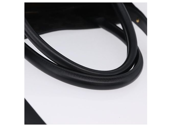 Céline Bolsa de mão CELINE Triomphe Vertical Cabas PVC 2way Preta Ouro Auth 204074M Preto Dourado - vista 7