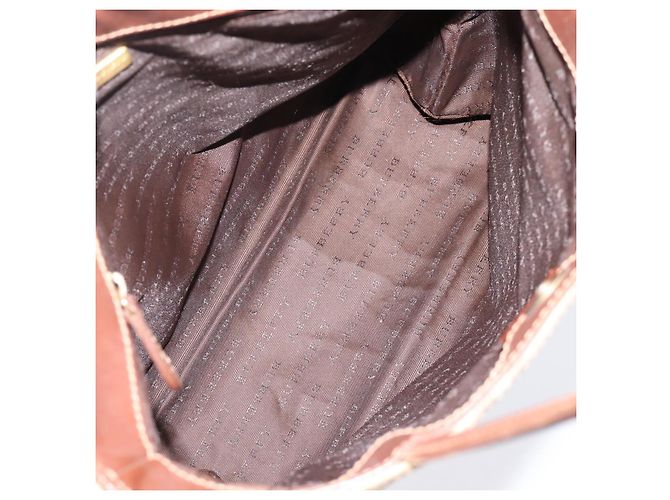 Bolso de mano BURBERRY Nova Check PVC Leather Beige Auth bs37101 - vista 12