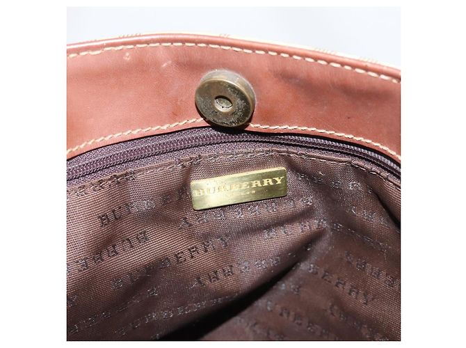 Bolso de mano BURBERRY Nova Check PVC Leather Beige Auth bs37101 - vista 17