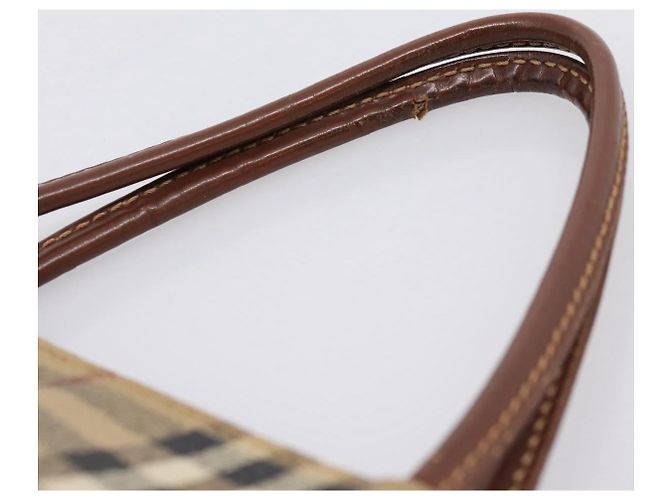 Bolso de mano BURBERRY Nova Check PVC Leather Beige Auth bs37101 - vista 8