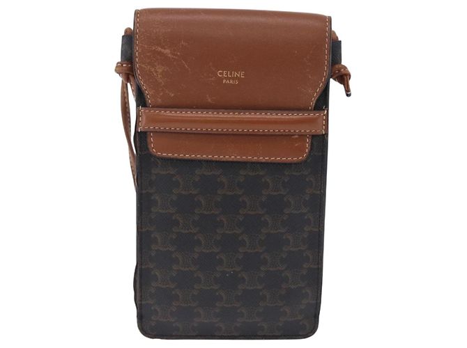 Céline CELINE Triomphe Macadam Canvas Phone Pouch PVC Black Auth 200721 Schwarz - Ansicht 13