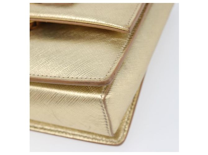 Borsa a tracolla Salvatore Ferragamo Vala Chain in pelle oro autentica bs37272 - vista 15