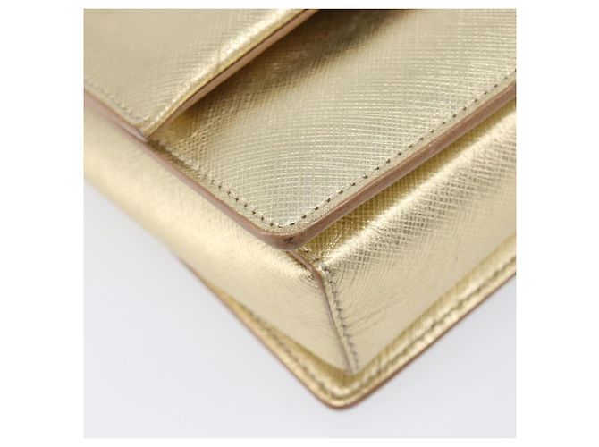 Borsa a tracolla Salvatore Ferragamo Vala Chain in pelle oro autentica bs37272 - vista 16
