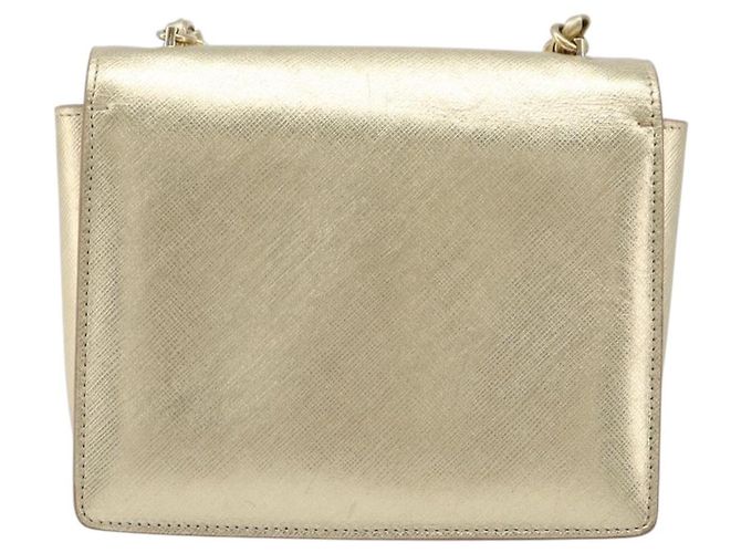 Borsa a tracolla Salvatore Ferragamo Vala Chain in pelle oro autentica bs37272 - vista 2