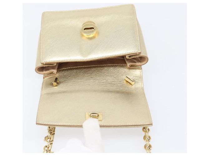 Borsa a tracolla Salvatore Ferragamo Vala Chain in pelle oro autentica bs37272 - vista 20