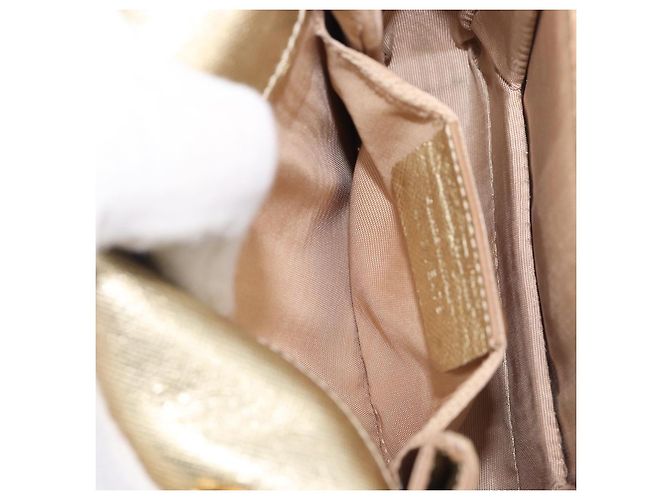 Borsa a tracolla Salvatore Ferragamo Vala Chain in pelle oro autentica bs37272 - vista 24