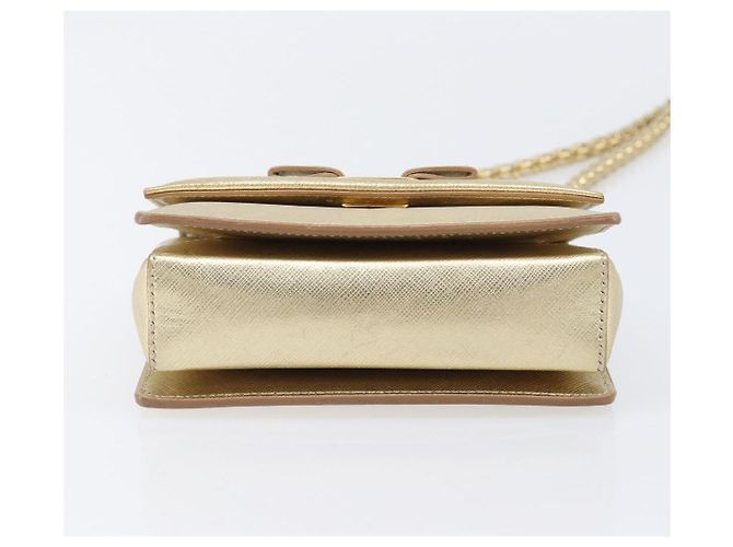 Borsa a tracolla Salvatore Ferragamo Vala Chain in pelle oro autentica bs37272 - vista 5