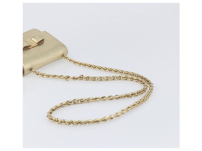 Borsa a tracolla Salvatore Ferragamo Vala Chain in pelle oro autentica bs37272 - vista 7