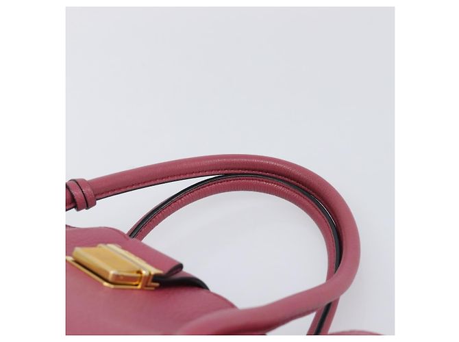 Borsa a mano Miu Miu Madras Leather 2way Pink Gold Auth ka6401V Rosa D'oro - vista 15