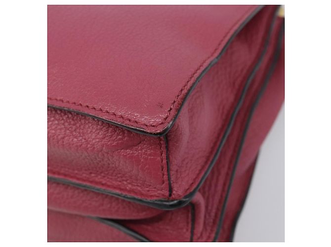Borsa a mano Miu Miu Madras Leather 2way Pink Gold Auth ka6401V Rosa D'oro - vista 18