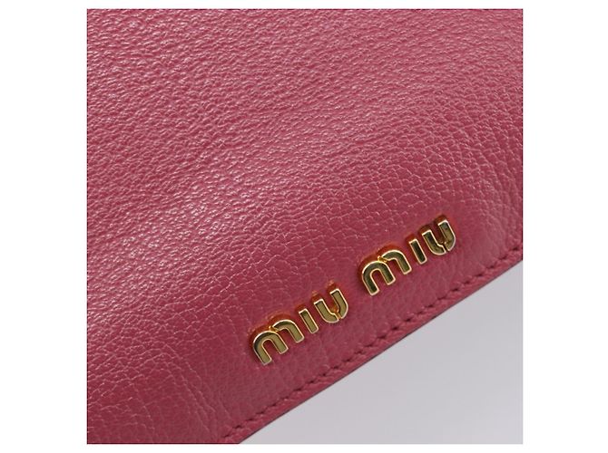 Borsa a mano Miu Miu Madras Leather 2way Pink Gold Auth ka6401V Rosa D'oro - vista 22