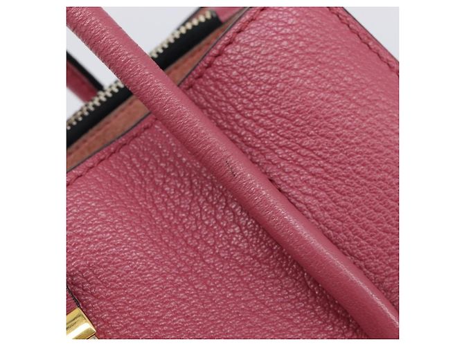 Borsa a mano Miu Miu Madras Leather 2way Pink Gold Auth ka6401V Rosa D'oro - vista 24