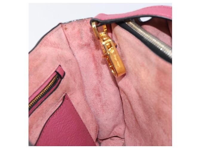 Borsa a mano Miu Miu Madras Leather 2way Pink Gold Auth ka6401V Rosa D'oro - vista 29