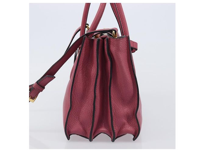 Borsa a mano Miu Miu Madras Leather 2way Pink Gold Auth ka6401V Rosa D'oro - vista 3
