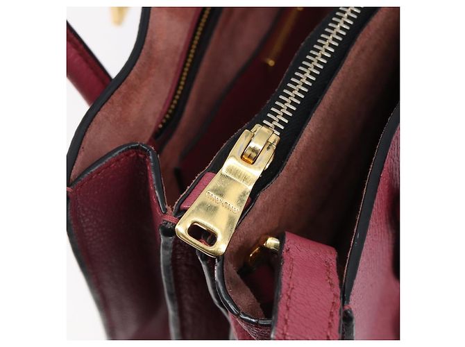 Borsa a mano Miu Miu Madras Leather 2way Pink Gold Auth ka6401V Rosa D'oro - vista 34