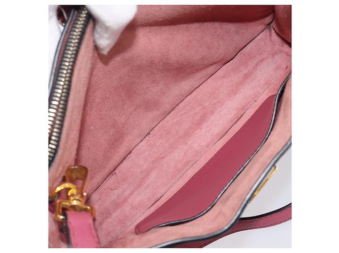 Borsa a mano Miu Miu Madras Leather 2way Pink Gold Auth ka6401V Rosa D'oro - vista 36