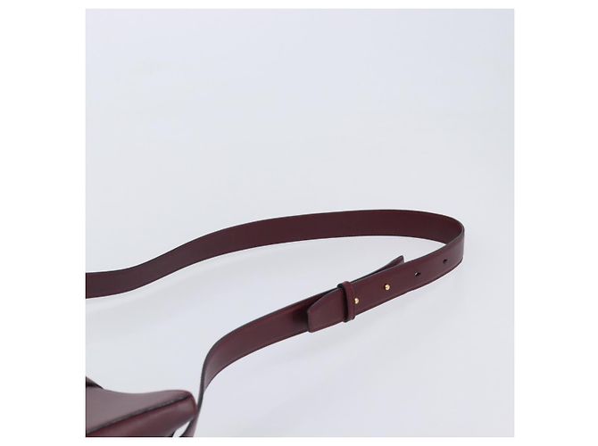 Borsa a tracolla CARTIER Must Line in pelle Bordeaux Gold Auth ka6410 - vista 14