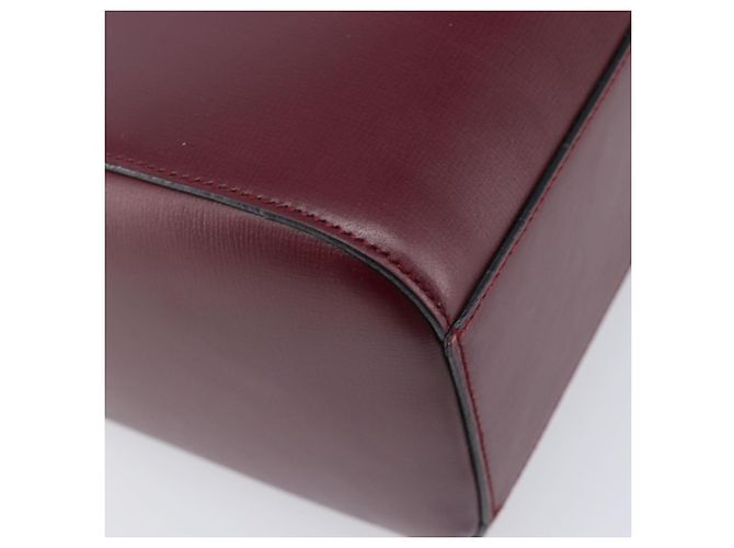Borsa a tracolla CARTIER Must Line in pelle Bordeaux Gold Auth ka6410 - vista 18