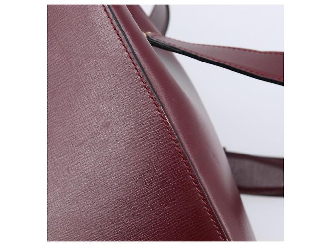 Borsa a tracolla CARTIER Must Line in pelle Bordeaux Gold Auth ka6410 - vista 19