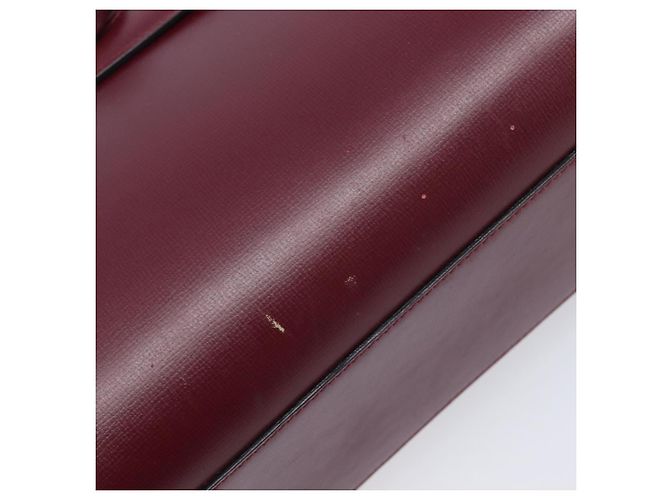 Borsa a tracolla CARTIER Must Line in pelle Bordeaux Gold Auth ka6410 - vista 20