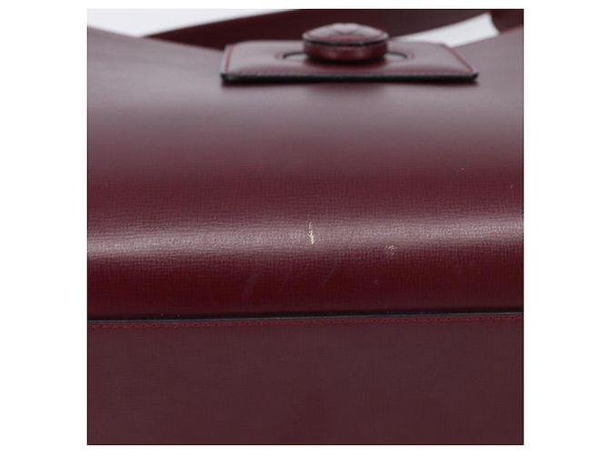 Borsa a tracolla CARTIER Must Line in pelle Bordeaux Gold Auth ka6410 - vista 6