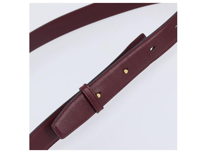 Borsa a tracolla CARTIER Must Line in pelle Bordeaux Gold Auth ka6410 - vista 9