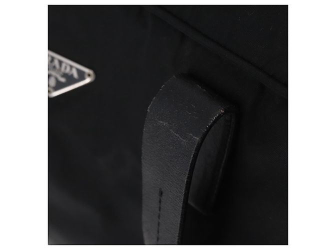 Bolso de mano PRADA Nylon Black Silver Auth 201394A Negro Plata - vista 9