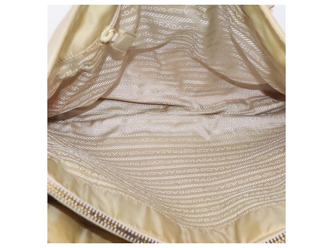 Borsa Tote con Catena PRADA Pelle Beige Oro Auth bs37400 D'oro - vista 10