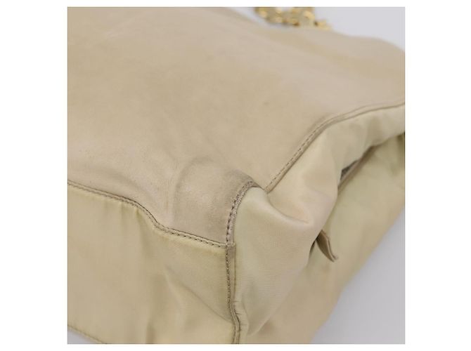 Borsa Tote con Catena PRADA Pelle Beige Oro Auth bs37400 D'oro - vista 15