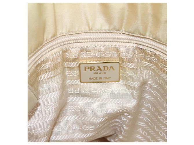 Borsa Tote con Catena PRADA Pelle Beige Oro Auth bs37400 D'oro - vista 19