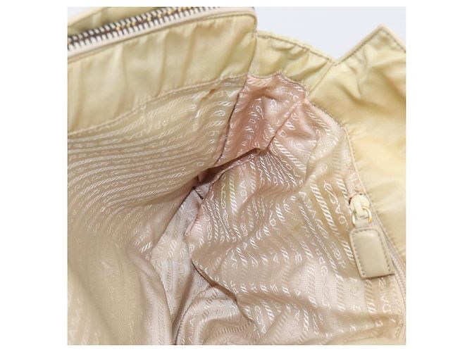 Borsa Tote con Catena PRADA Pelle Beige Oro Auth bs37400 D'oro - vista 21