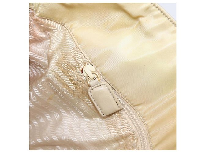 Borsa Tote con Catena PRADA Pelle Beige Oro Auth bs37400 D'oro - vista 22