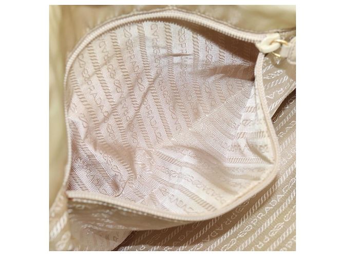 Borsa Tote con Catena PRADA Pelle Beige Oro Auth bs37400 D'oro - vista 23