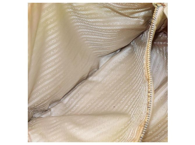 Borsa Tote con Catena PRADA Pelle Beige Oro Auth bs37400 D'oro - vista 25