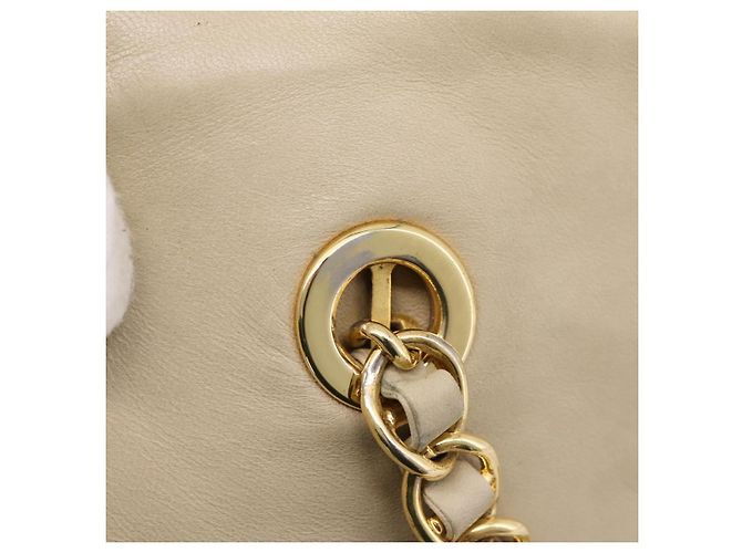 Borsa Tote con Catena PRADA Pelle Beige Oro Auth bs37400 D'oro - vista 28
