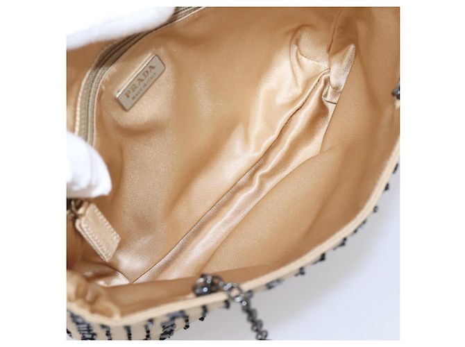 Borsa a mano con catena PRADA Satin Gold Auth 206293M D'oro - Ansicht 11