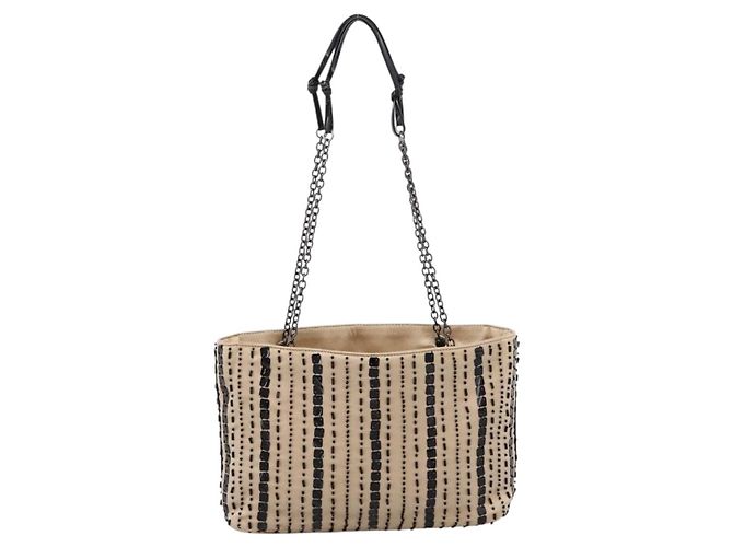 Borsa a mano con catena PRADA Satin Gold Auth 206293M D'oro - Ansicht 13