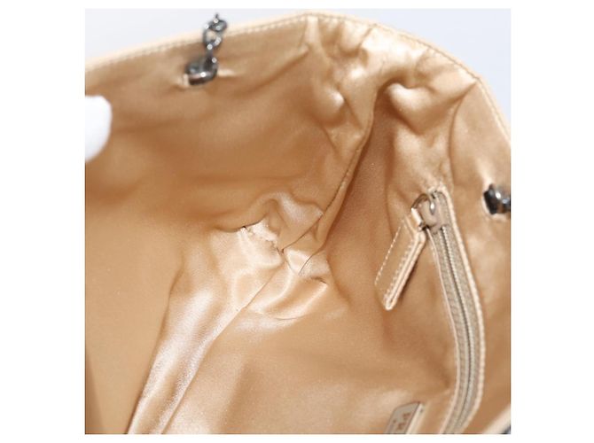 Borsa a mano con catena PRADA Satin Gold Auth 206293M D'oro - Ansicht 18