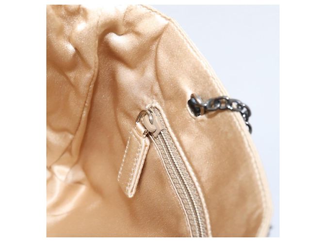 Borsa a mano con catena PRADA Satin Gold Auth 206293M D'oro - Ansicht 19