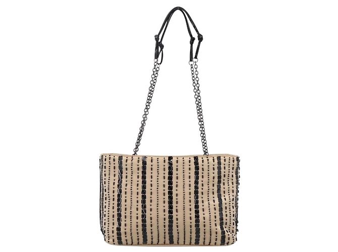Borsa a mano con catena PRADA Satin Gold Auth 206293M D'oro - Ansicht 2
