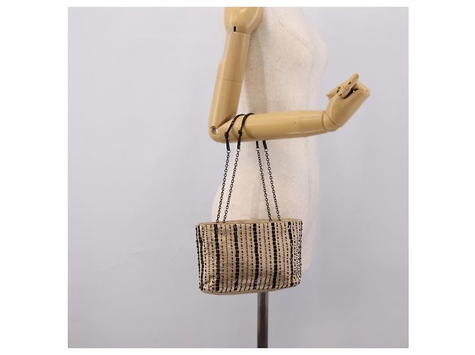 Borsa a mano con catena PRADA Satin Gold Auth 206293M D'oro - Ansicht 21