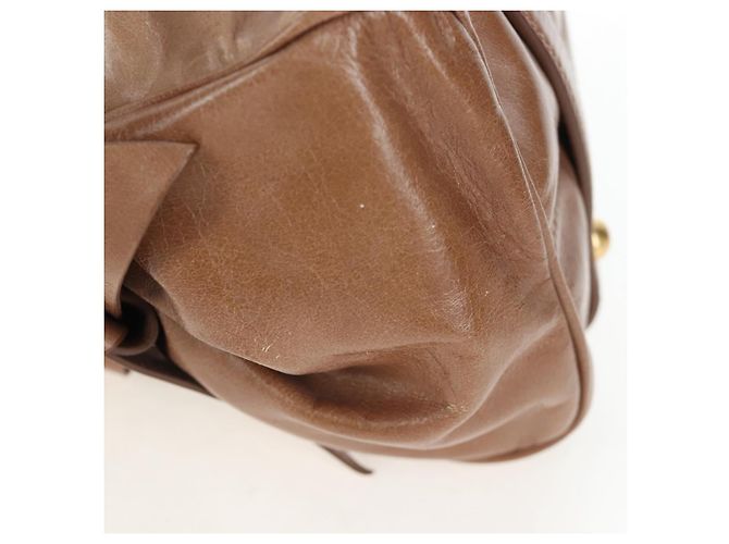 Borsa Miu Miu Vitellolux 2way Brown Gold Auth 205972M Marrone D'oro - vista 4
