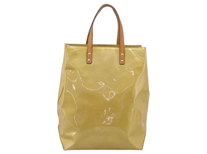 LOUIS VUITTON Monogram Vernis Reade MM Hand Bag Beige M91141 LV Auth gh2399 - vista 2