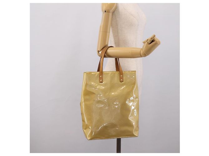 LOUIS VUITTON Monogram Vernis Reade MM Hand Bag Beige M91141 LV Auth gh2399 - vista 22