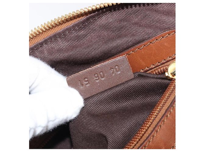 Chloé Borsa a mano Chloe Kerala in pelle marrone e oro autentica 206098V D'oro - vista 11