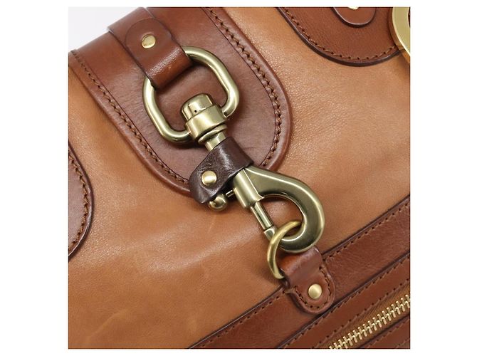 Chloé Borsa a mano Chloe Kerala in pelle marrone e oro autentica 206098V D'oro - vista 19