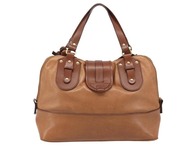 Chloé Borsa a mano Chloe Kerala in pelle marrone e oro autentica 206098V D'oro - vista 2