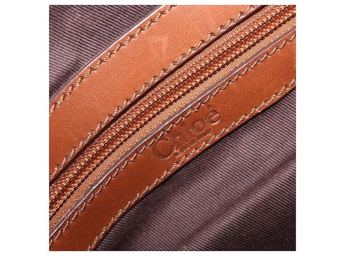 Chloé Borsa a mano Chloe Kerala in pelle marrone e oro autentica 206098V D'oro - vista 22