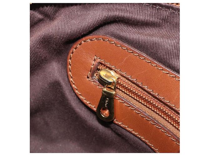 Chloé Borsa a mano Chloe Kerala in pelle marrone e oro autentica 206098V D'oro - vista 25