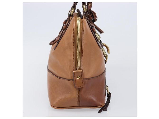 Chloé Borsa a mano Chloe Kerala in pelle marrone e oro autentica 206098V D'oro - vista 4